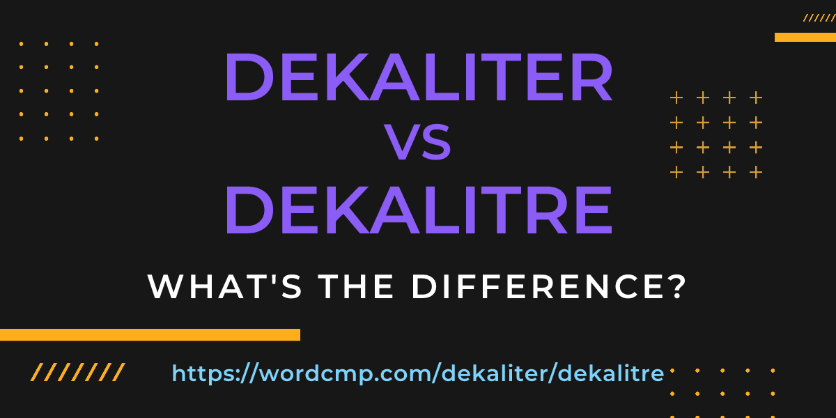 Difference between dekaliter and dekalitre