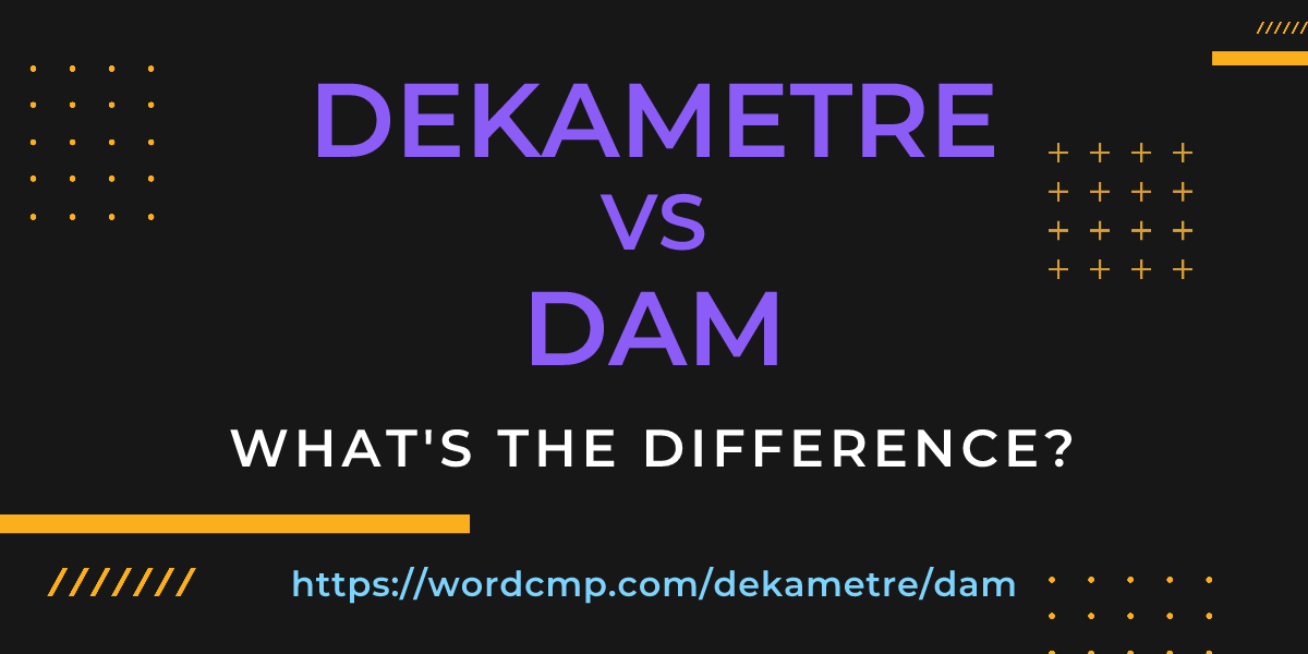 Difference between dekametre and dam