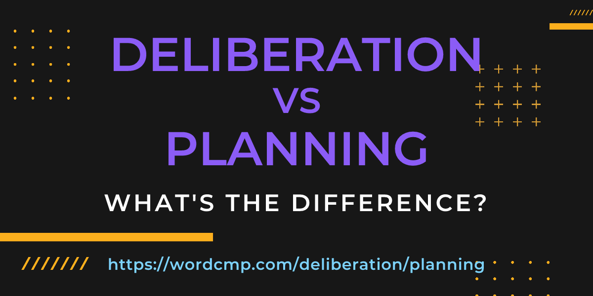 Difference between deliberation and planning