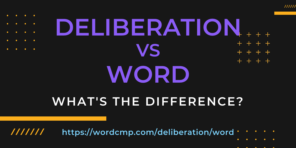 Difference between deliberation and word