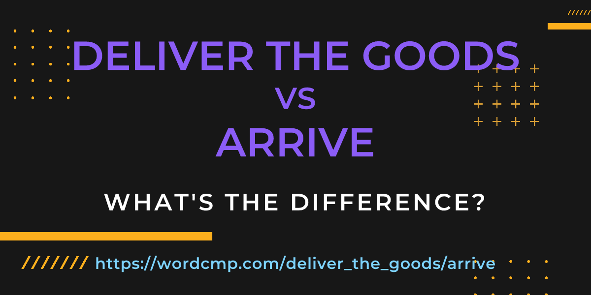 Difference between deliver the goods and arrive