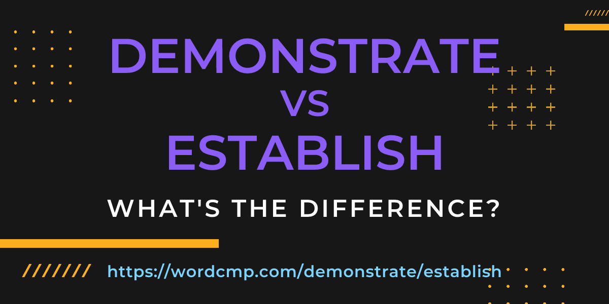 Difference between demonstrate and establish