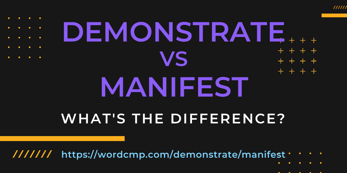 Difference between demonstrate and manifest