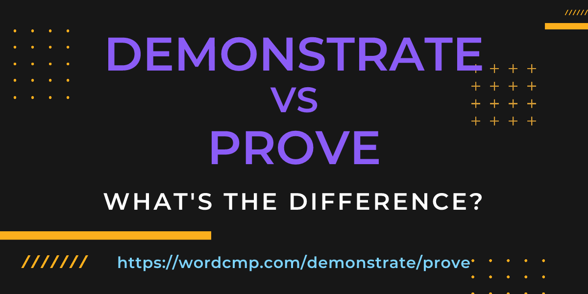 Difference between demonstrate and prove