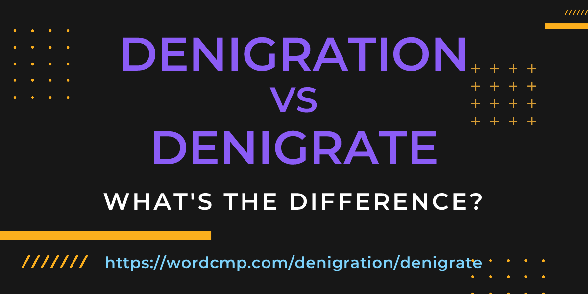 Difference between denigration and denigrate