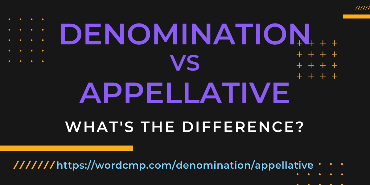 Difference between denomination and appellative