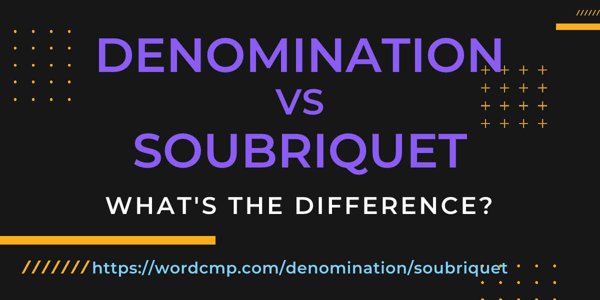 Difference between denomination and soubriquet