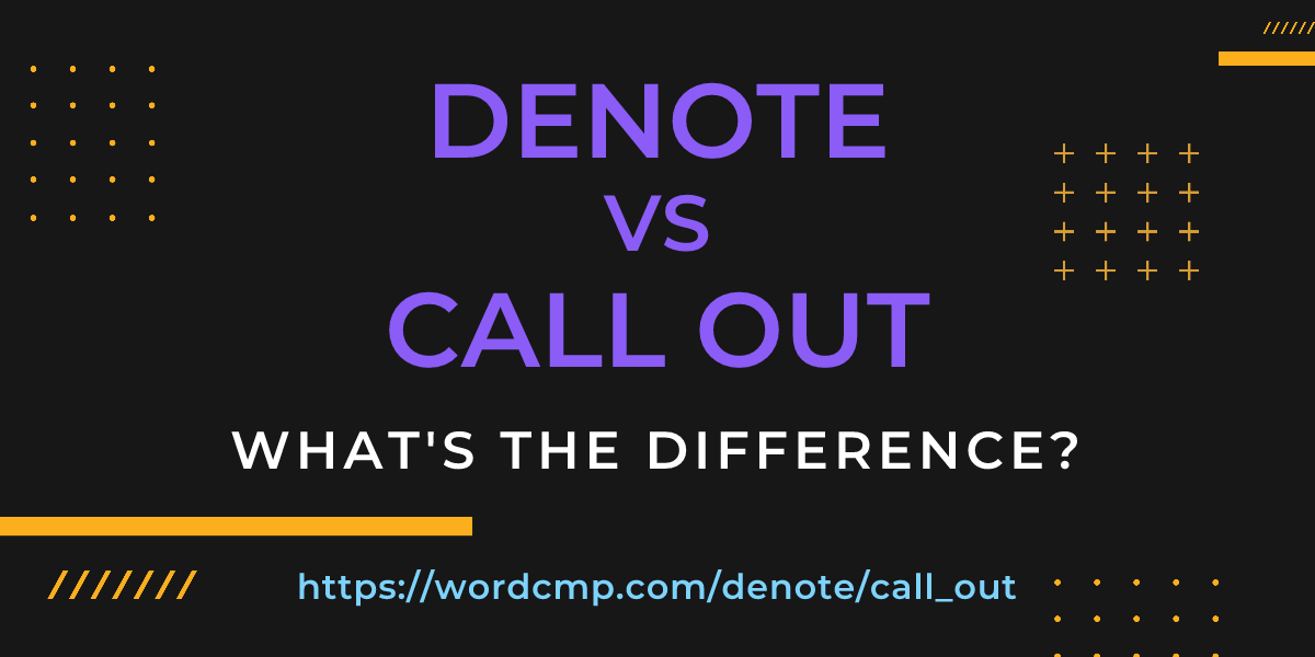 Difference between denote and call out