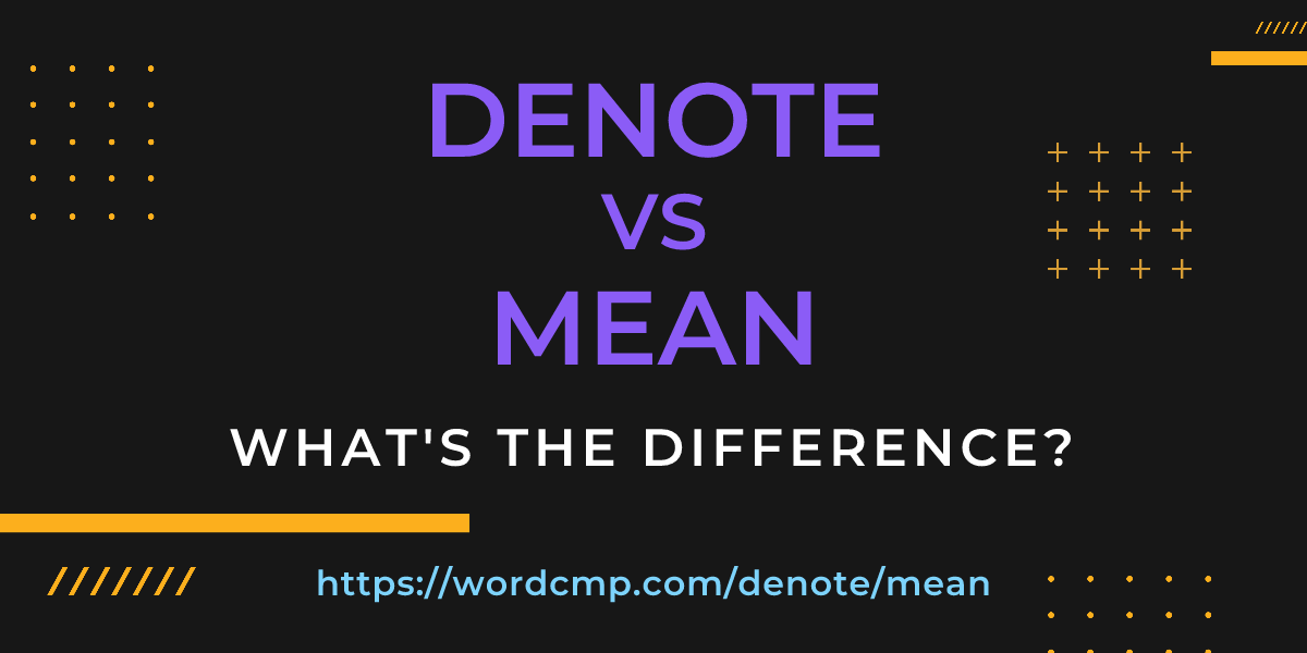 Difference between denote and mean