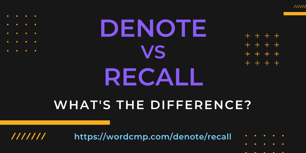 Difference between denote and recall