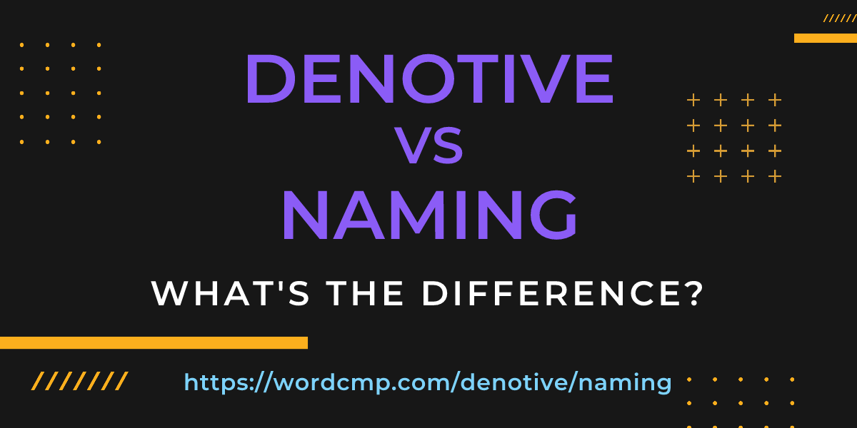 Difference between denotive and naming