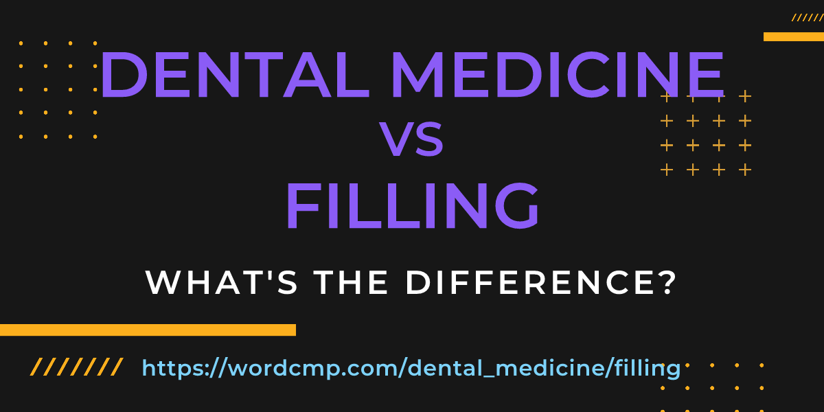 Difference between dental medicine and filling