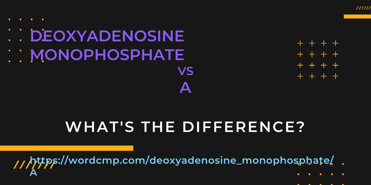 Difference between deoxyadenosine monophosphate and A