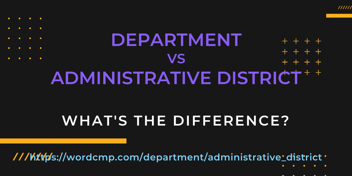 Difference between department and administrative district