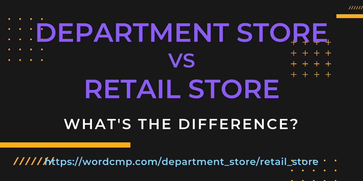 Difference between department store and retail store