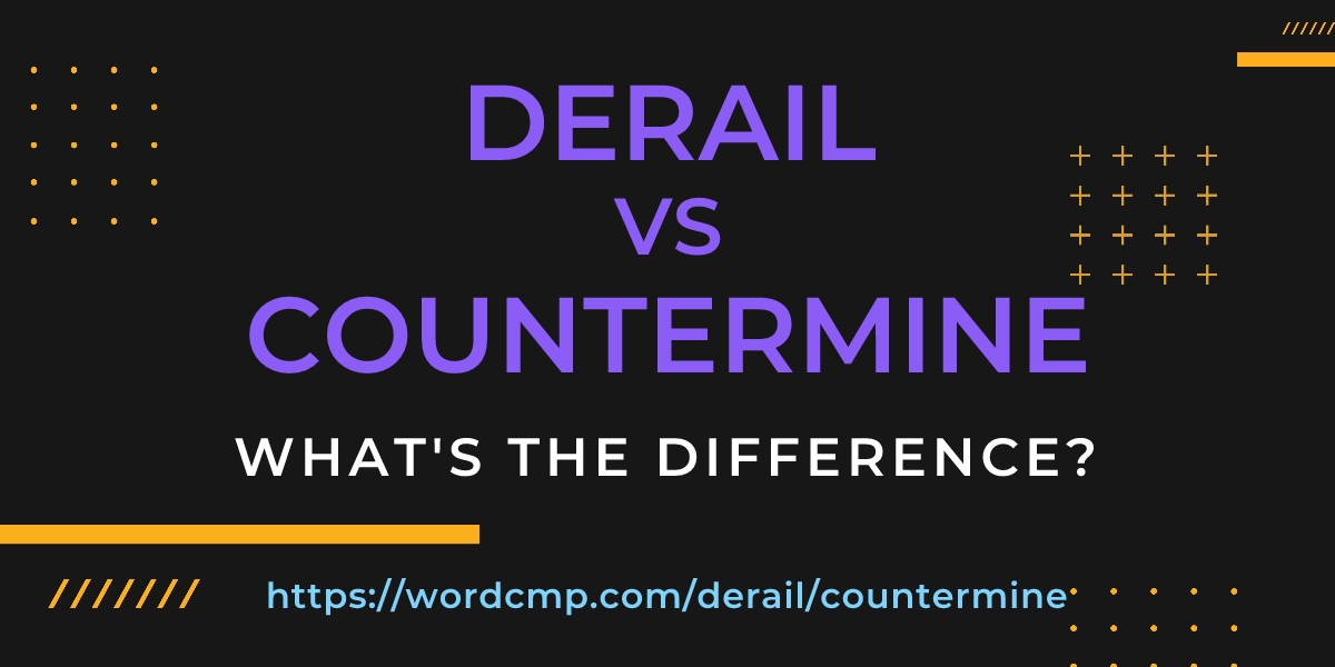 Difference between derail and countermine