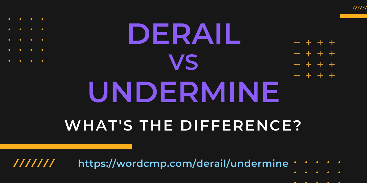Difference between derail and undermine