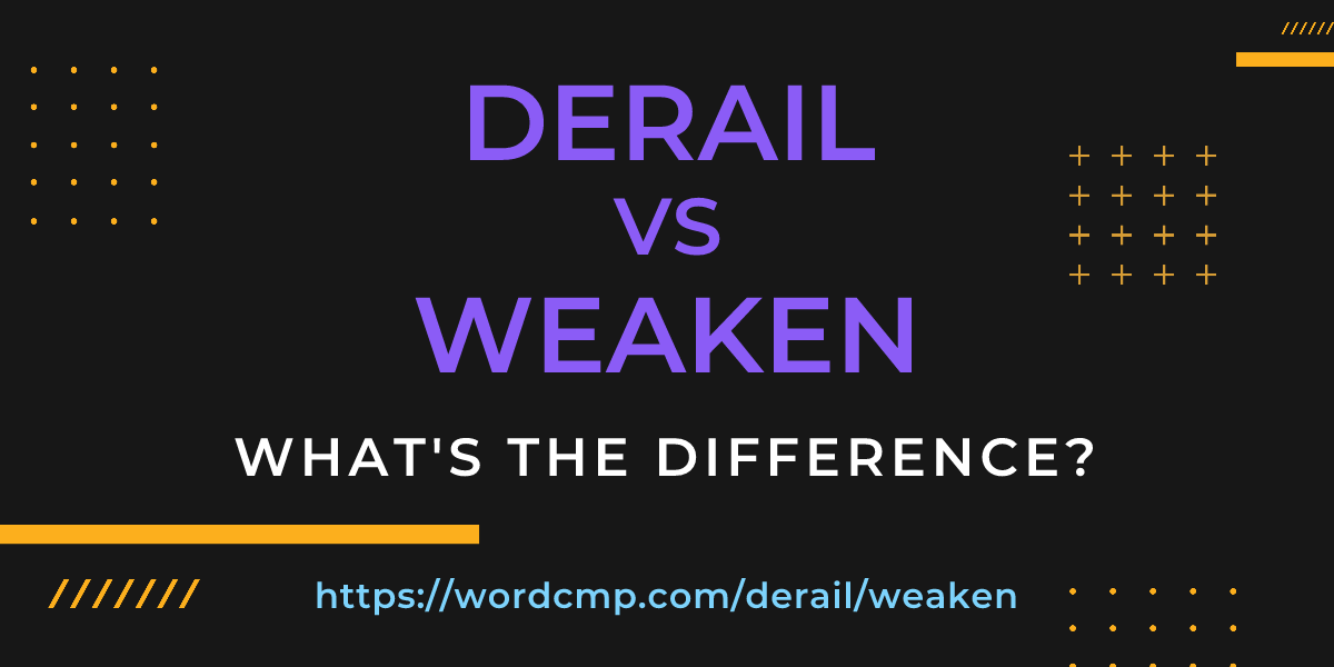 Difference between derail and weaken