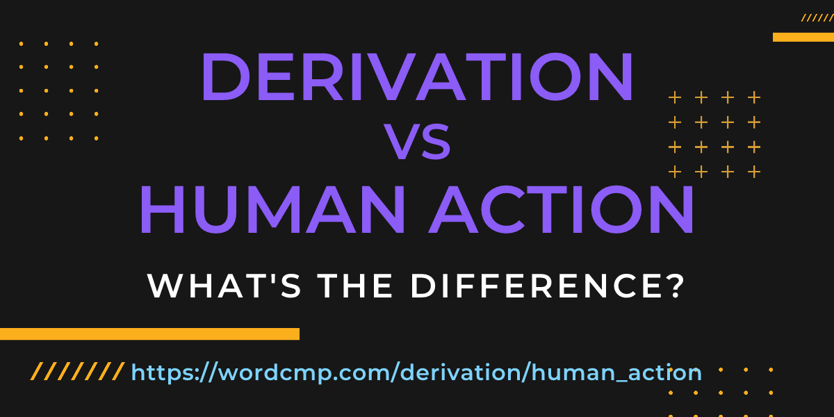 Difference between derivation and human action