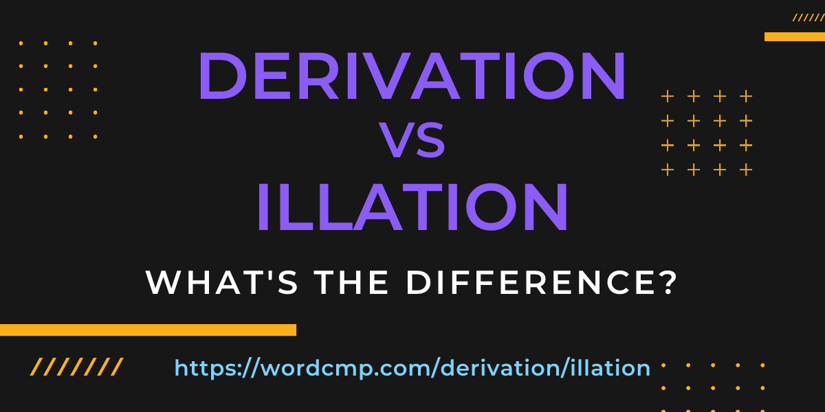 Difference between derivation and illation