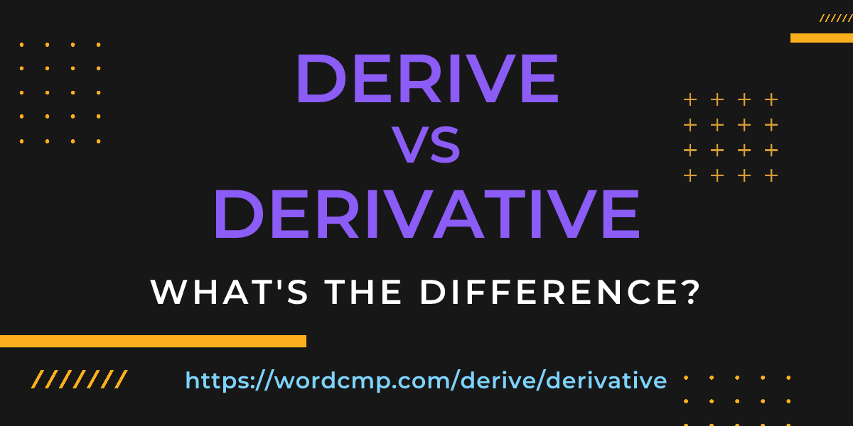 Difference between derive and derivative