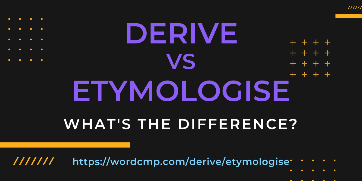 Difference between derive and etymologise