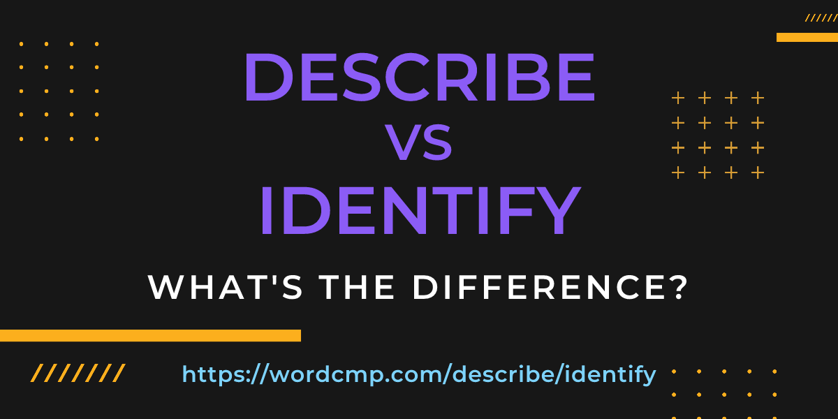 Difference between describe and identify