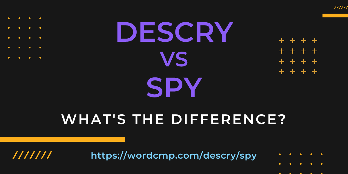 Difference between descry and spy