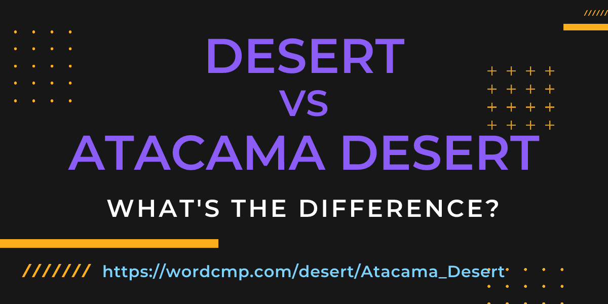 Difference between desert and Atacama Desert