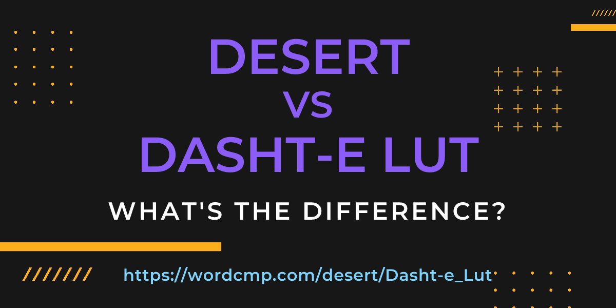 Difference between desert and Dasht-e Lut