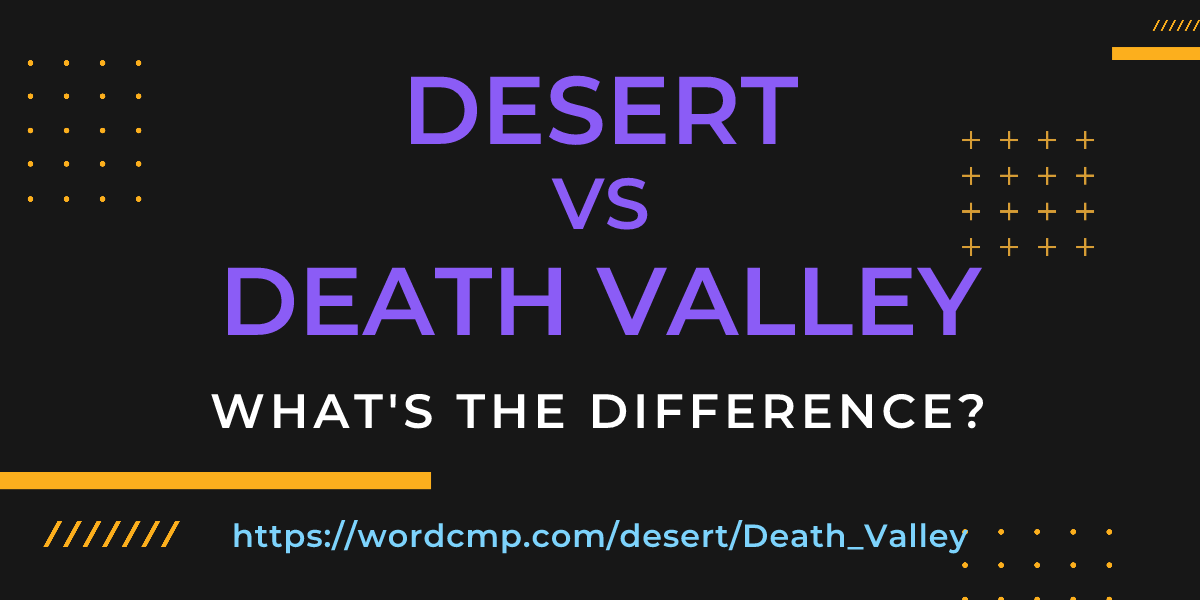 Difference between desert and Death Valley