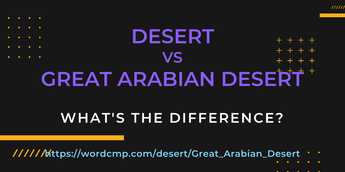 Difference between desert and Great Arabian Desert