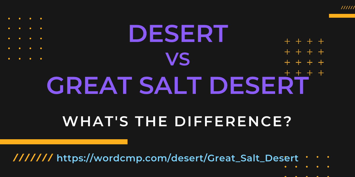 Difference between desert and Great Salt Desert