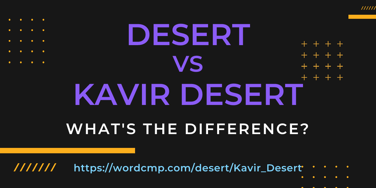 Difference between desert and Kavir Desert