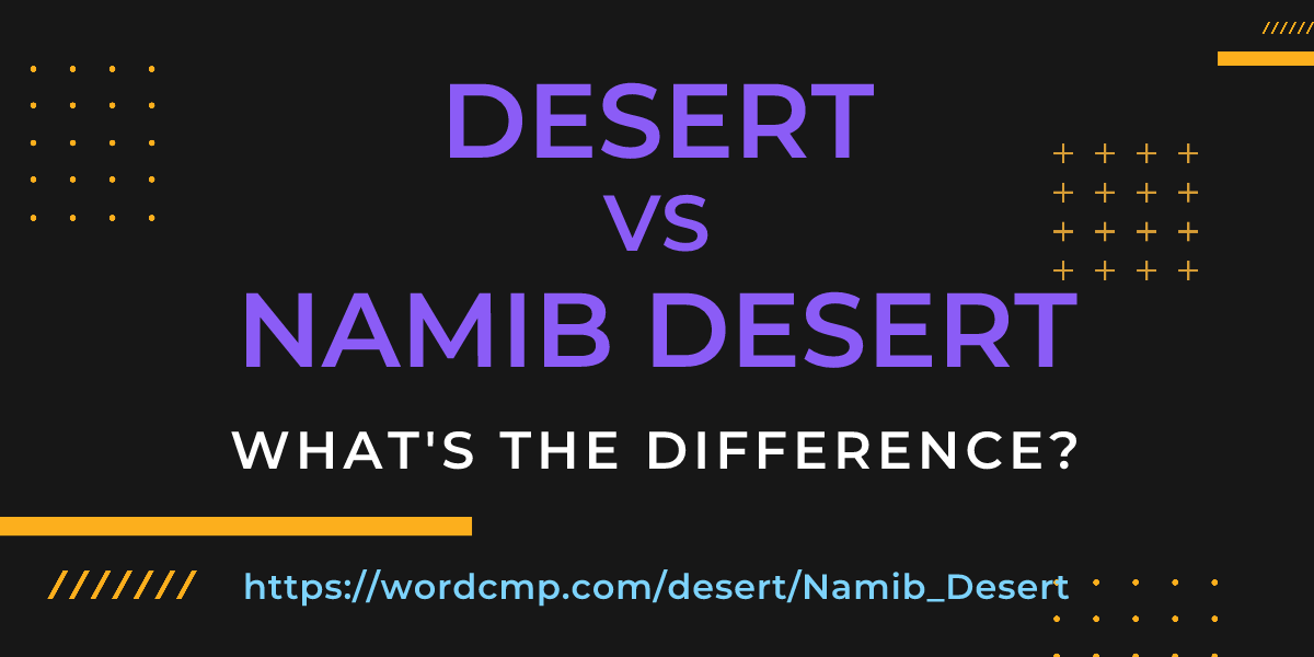 Difference between desert and Namib Desert