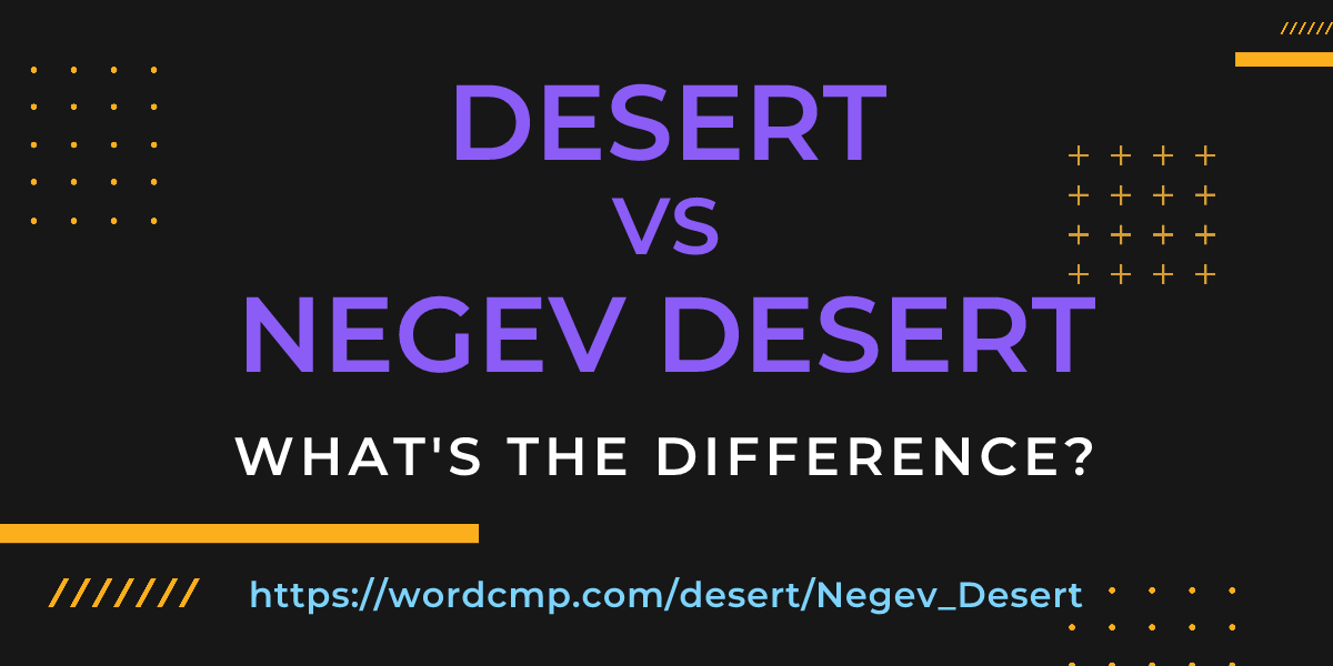 Difference between desert and Negev Desert