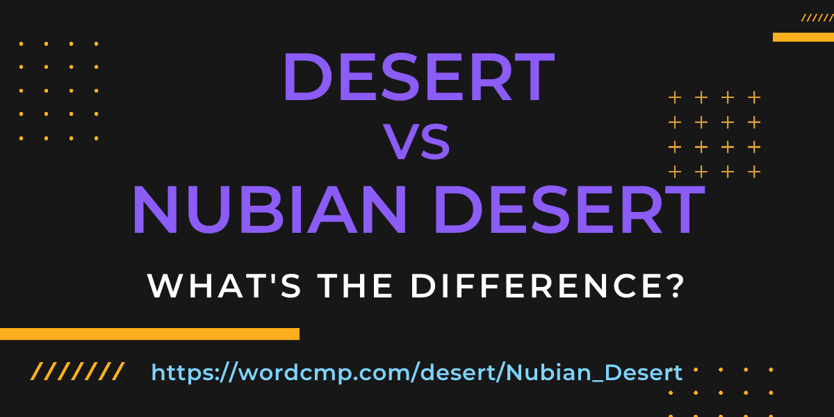 Difference between desert and Nubian Desert