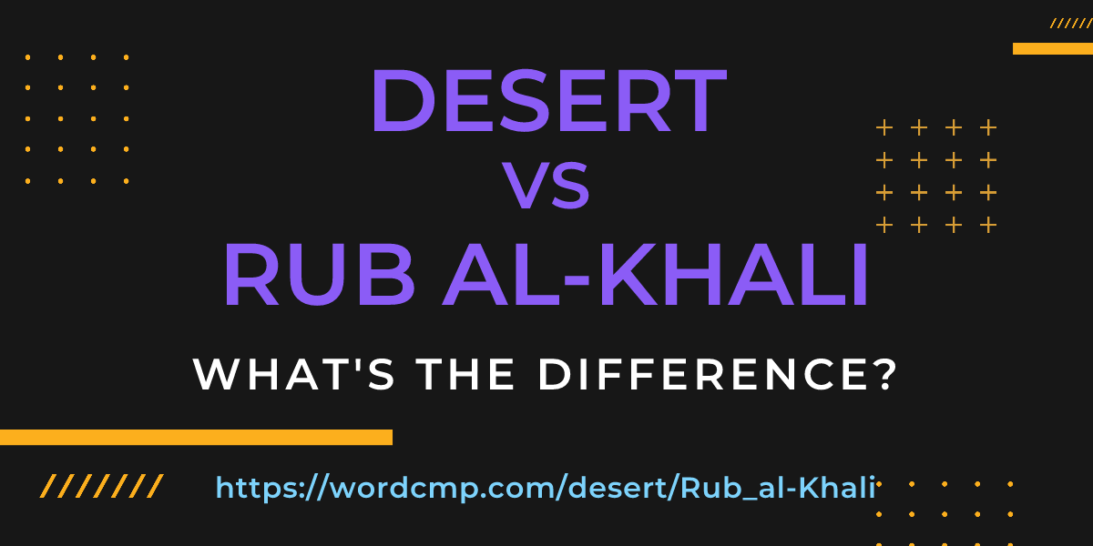 Difference between desert and Rub al-Khali