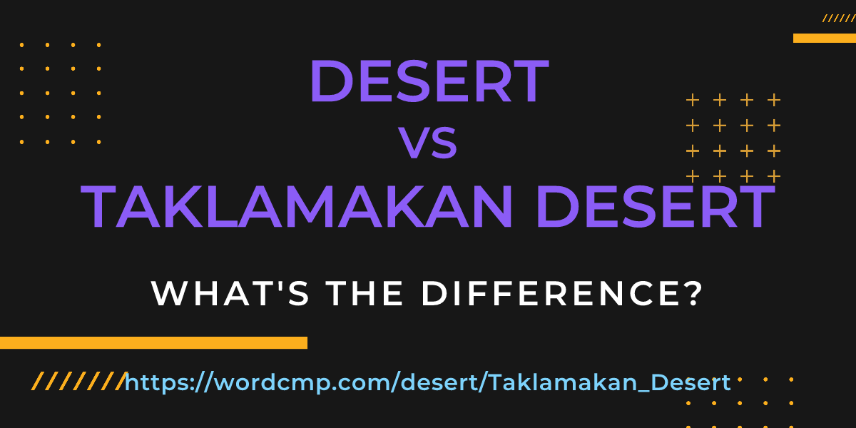 Difference between desert and Taklamakan Desert