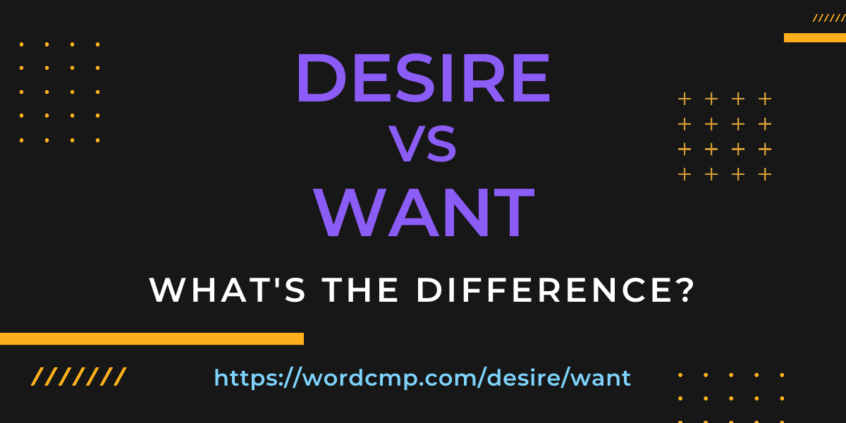 Difference between desire and want