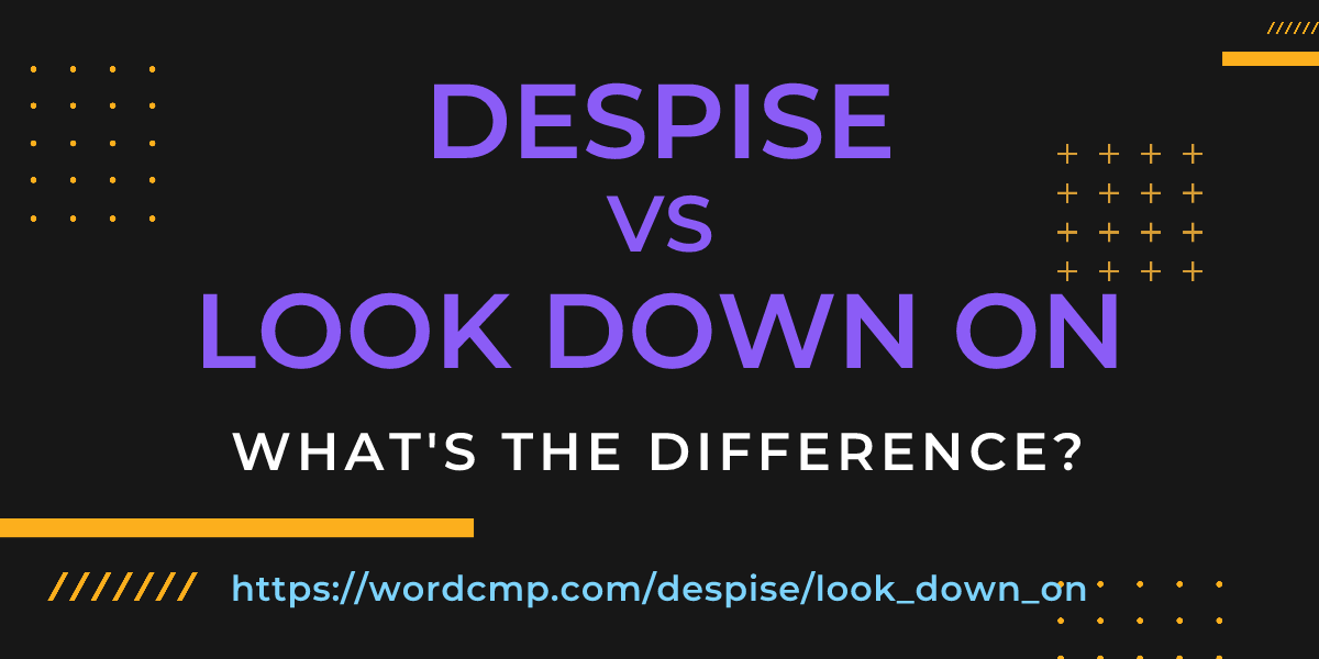 Difference between despise and look down on