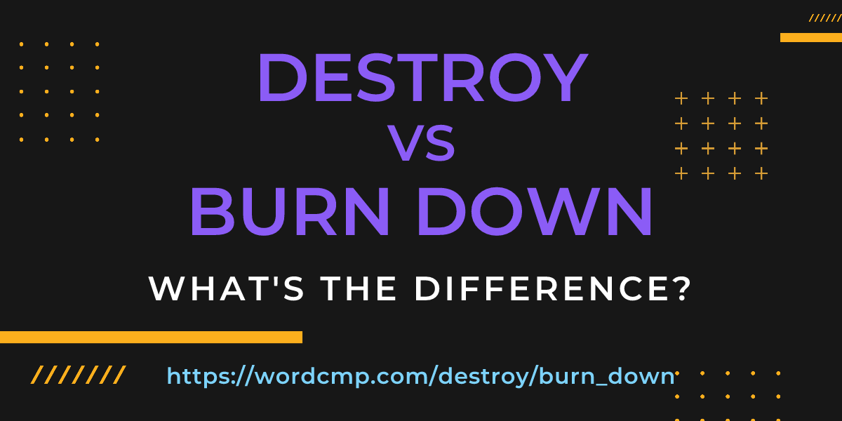 Difference between destroy and burn down