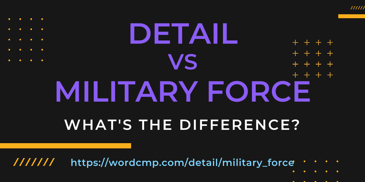 Difference between detail and military force