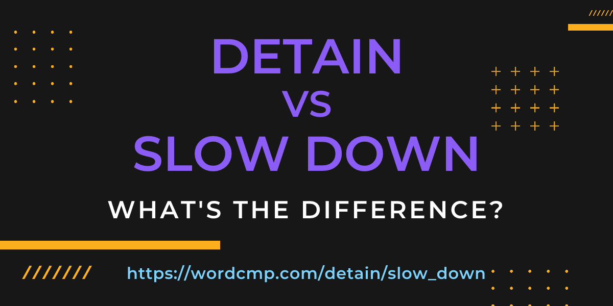 Difference between detain and slow down