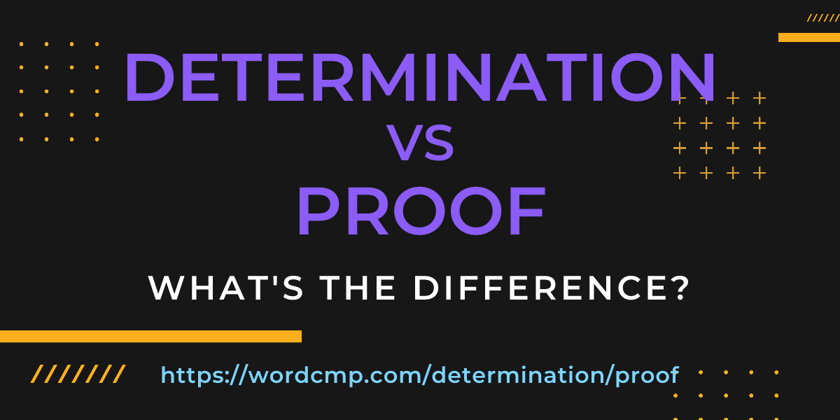 Difference between determination and proof