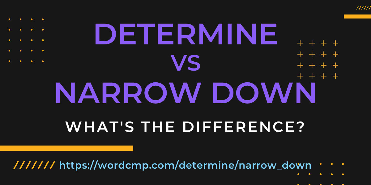 Difference between determine and narrow down