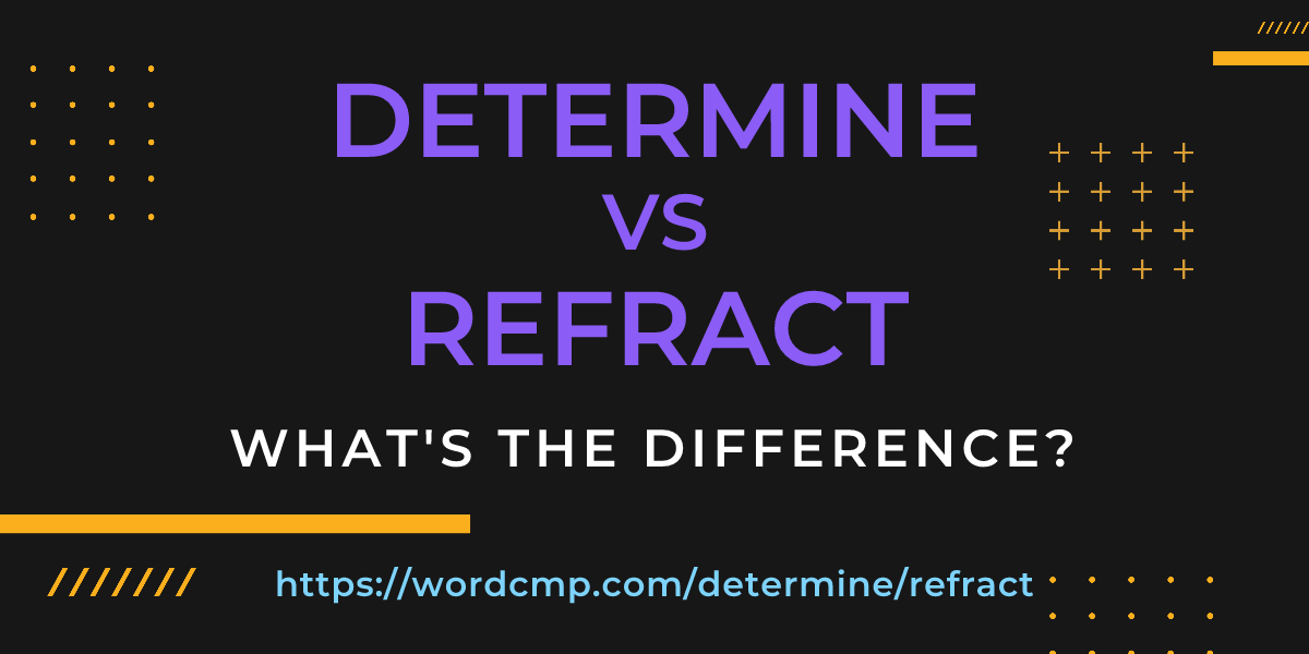 Difference between determine and refract