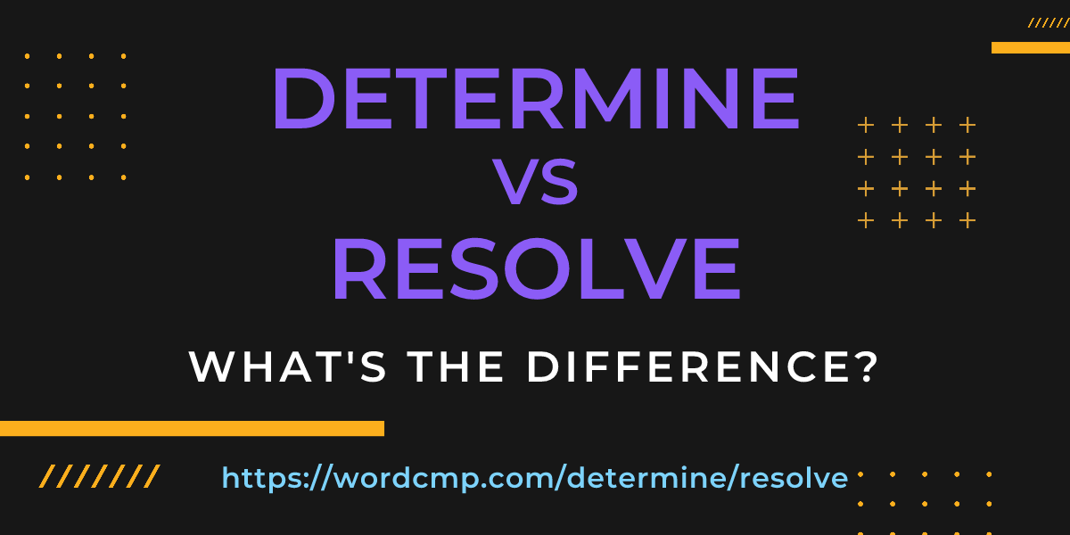 Difference between determine and resolve