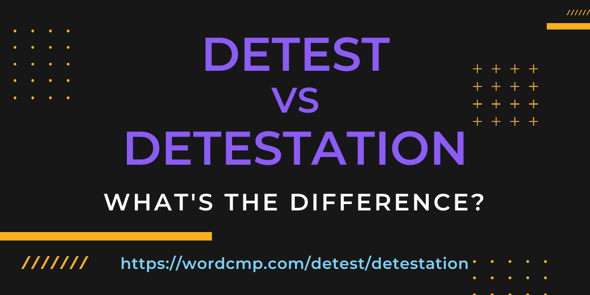 Difference between detest and detestation