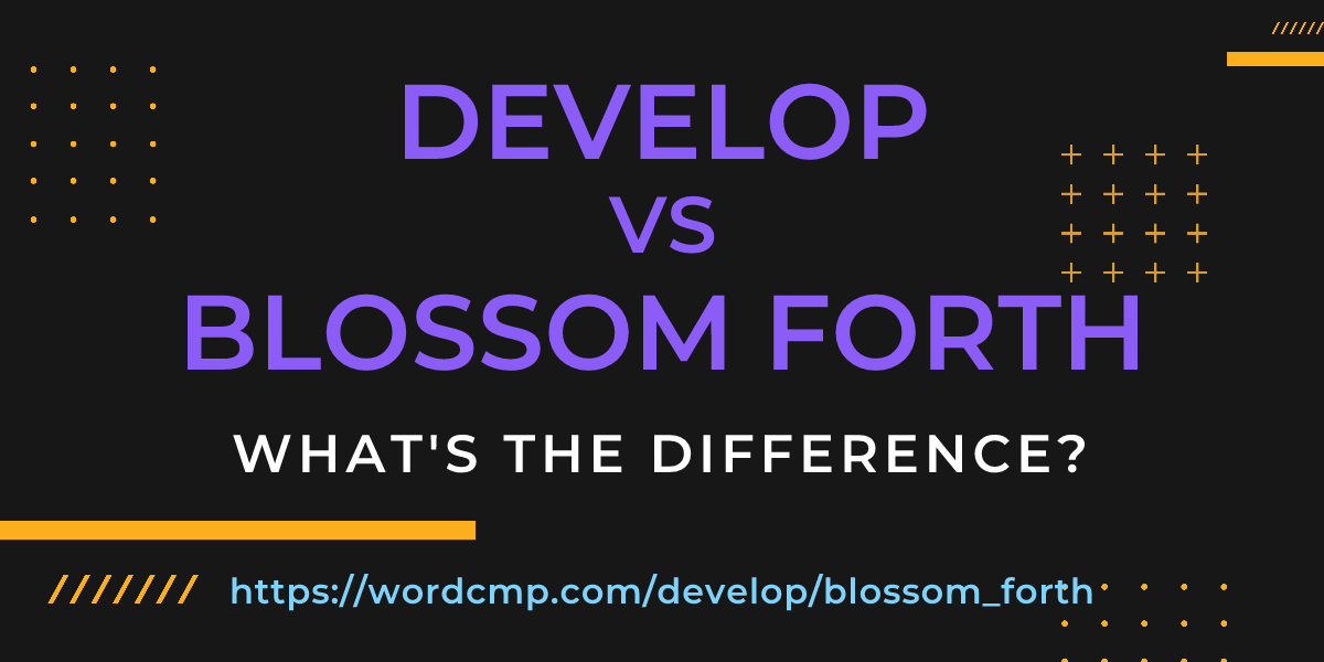 Difference between develop and blossom forth